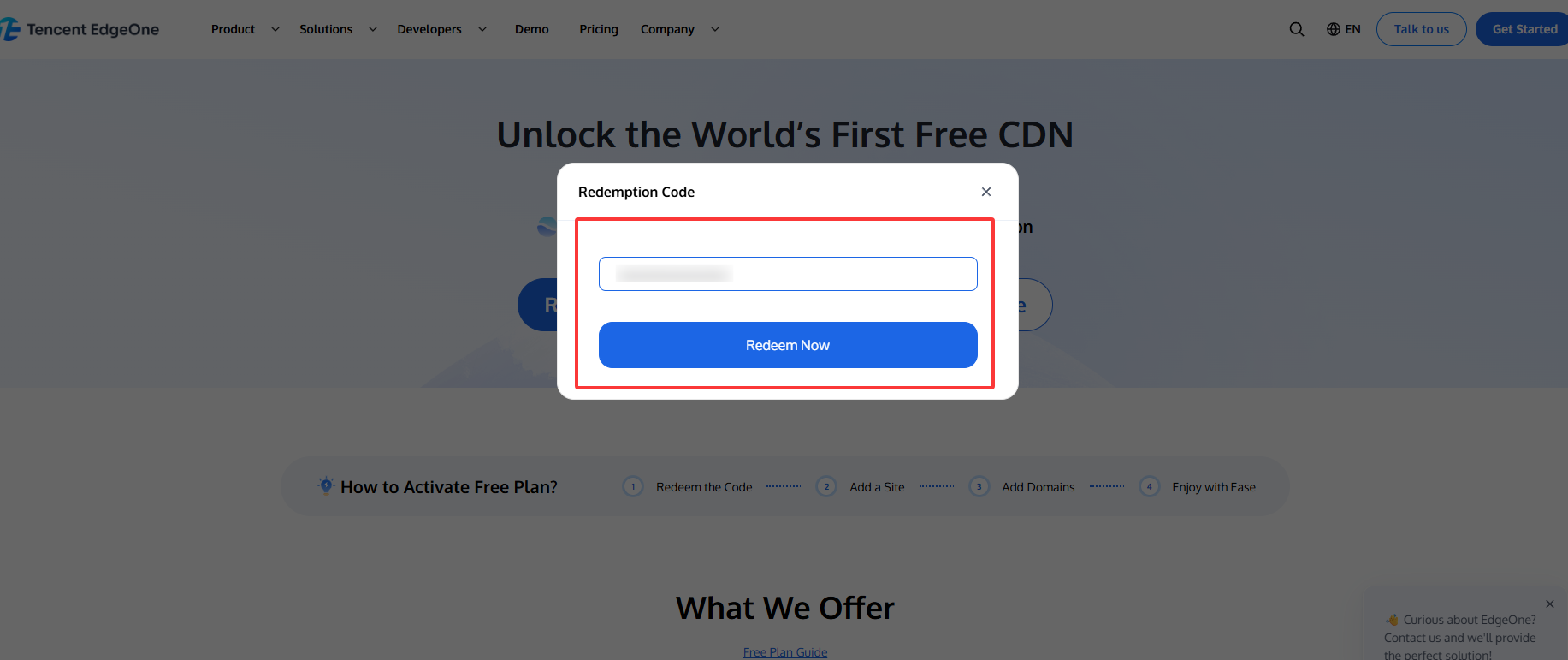 Tencent EdgeOne 腾讯云CDN免费申请兑换计划申请指南